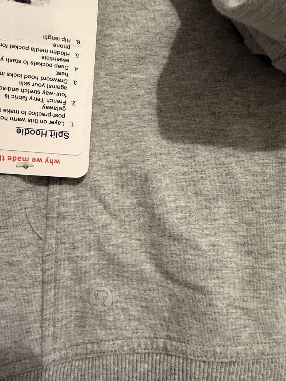 Lululemon Split Hoodie Heathered Light Grey